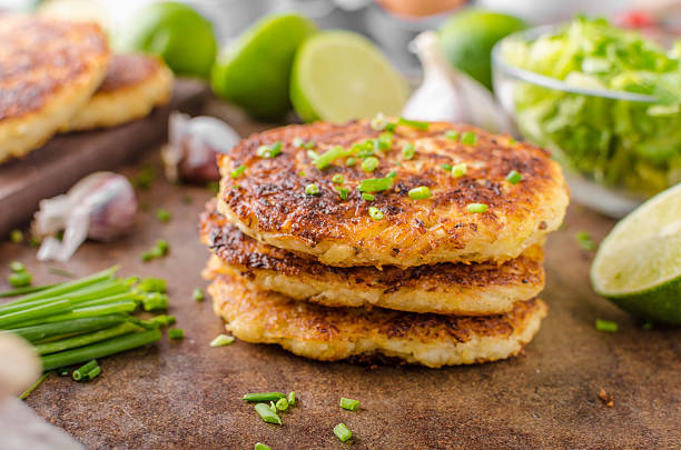 istock Potato pancakes with garlic 613147378
