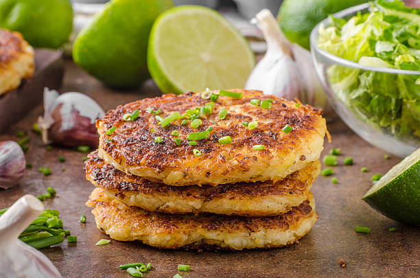 istock Potato pancakes with garlic 613147452