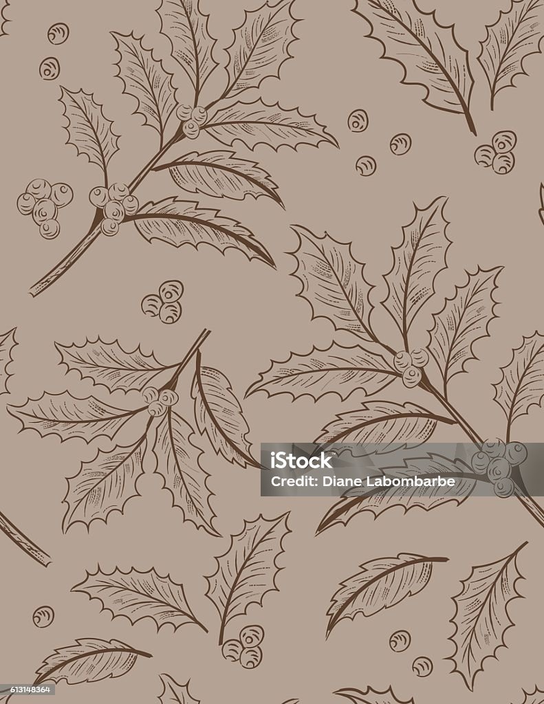 Holly Repeat Pattern Holly Seamless Pattern Stock Illustration - Download Image Now - Art ...
