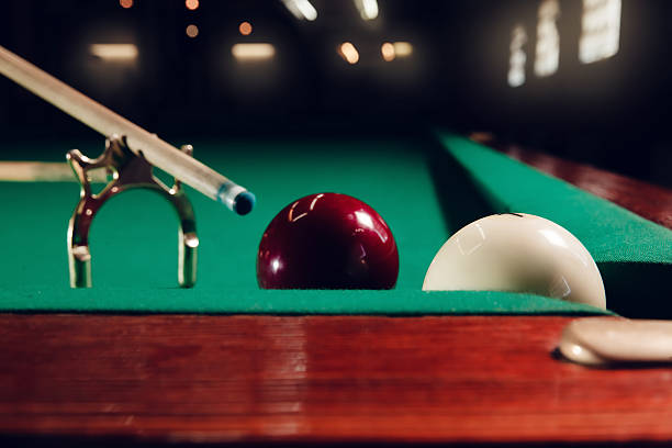 istock Billiard balls near pocket 613148378