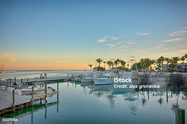 Florida Keys Fishing Boats In Turquoise Tropical Blue Water Stock Photo - Download Image Now