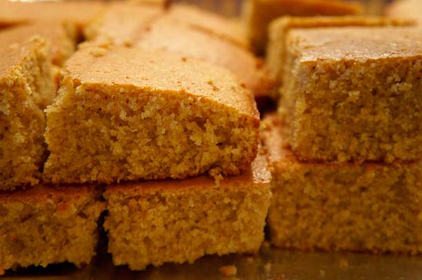istock Close Up of Cut Pieces of Cornbread 613212652