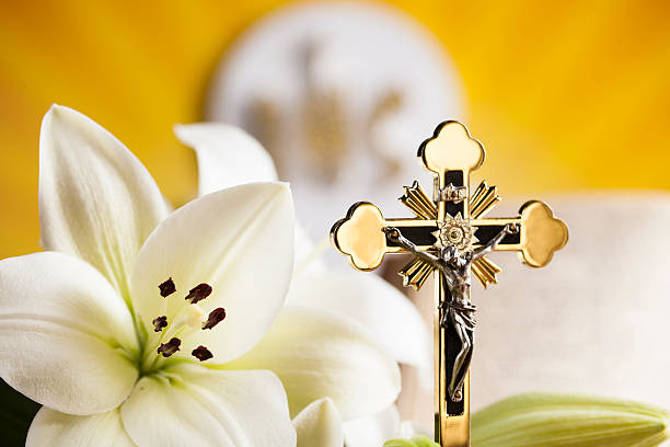 istock Holy Communion Bread, Wine for christianity religion 613213420