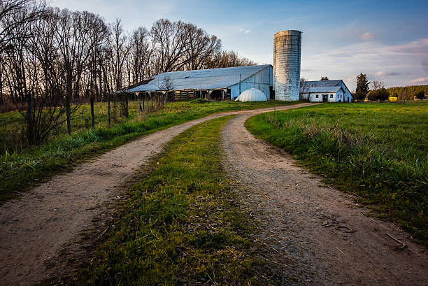 abandoned countryside farm in the afternoon