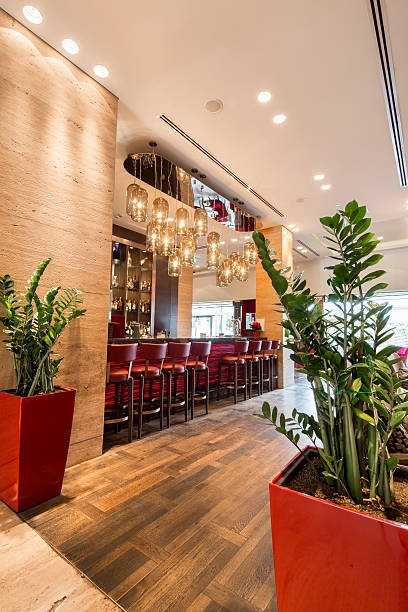 istock bar in hotel lobby interior 613222974