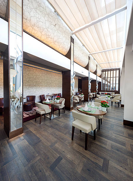 istock Modern restaurant interior, part of a hotel 613223390