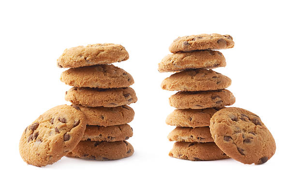 istock Pile of round cookies isolated 613223464