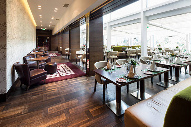 Modern restaurant interior, part of a hotel