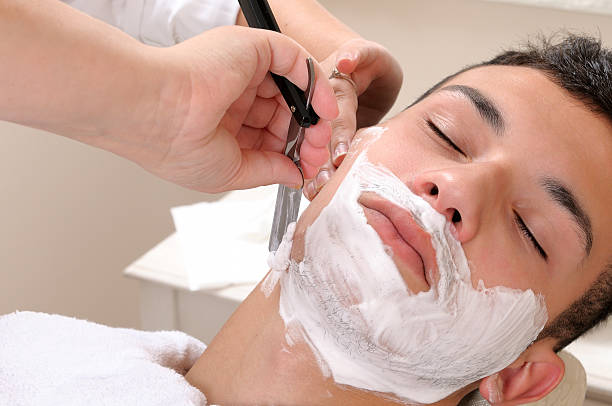 istock Shaving retro style of the beard 613229664