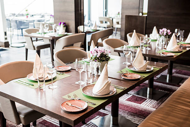 istock table set up in restaurant interior,napkins ,selective focus 613229964