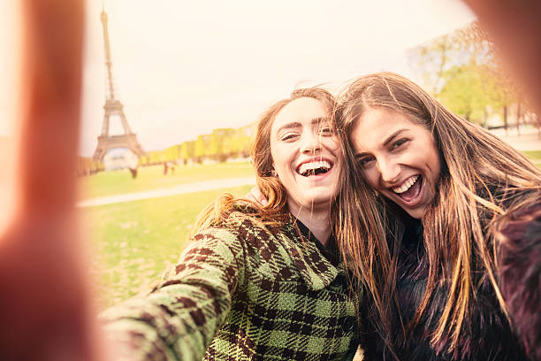 istock Friend Selfie in Paris 613230236