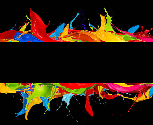 istock abstract color splashes stripes on black 613230322