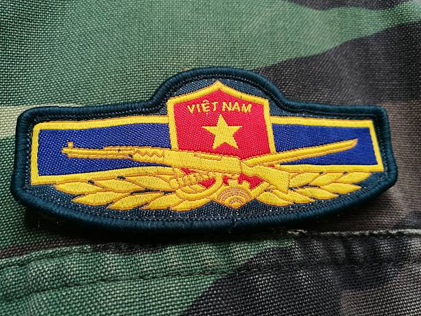 istock Vietnamese army patch on solder's uniform 613231486
