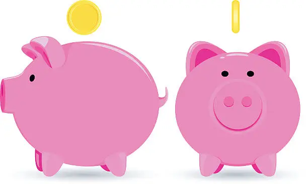 Vector illustration of Piggy bank