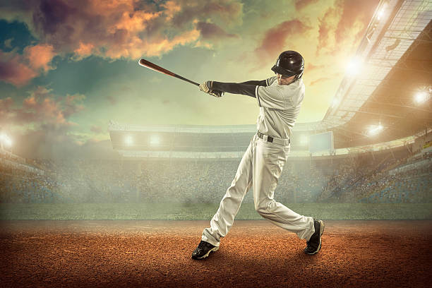 istock Baseball players in action on the stadium. 613233268