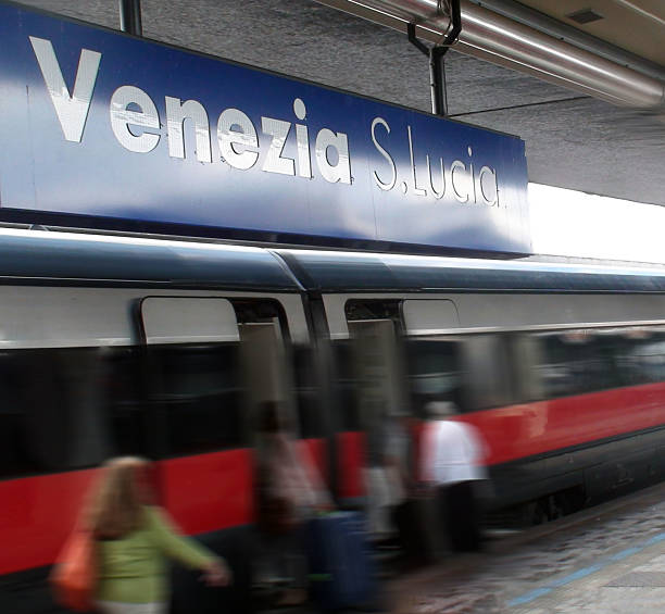 istock Venice Santa Lucia Railway Station Sign 613233528