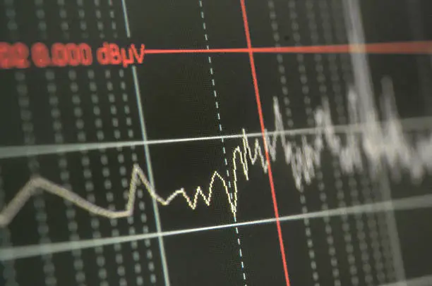 Photo of Abstract LCD fragment of electromagnetic compatibility test receiver analysis