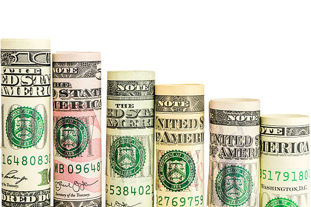 istock falling steps made of rolls of all american dollar banknotes 613236188