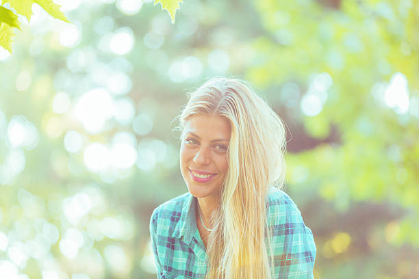 istock Girl posing outdoors. 613237140