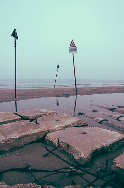 Adriatic Sea in Winter with vintage look stock photo