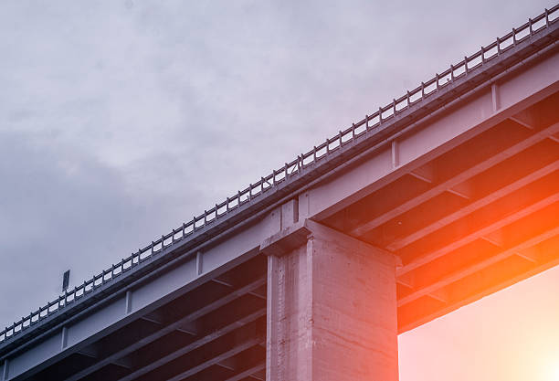 Concrete Elevated Highway Overpass stock photo