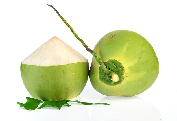 istock Green coconut isolated on white background 613240670