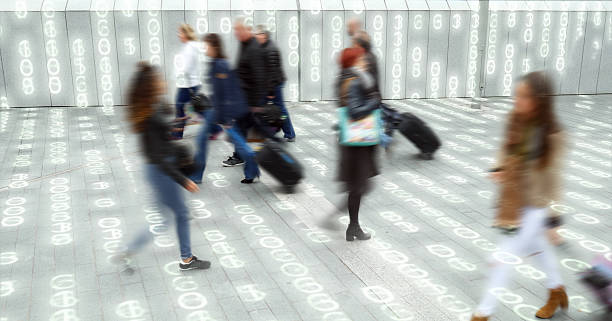 istock Living in a data matrix city. 613241148