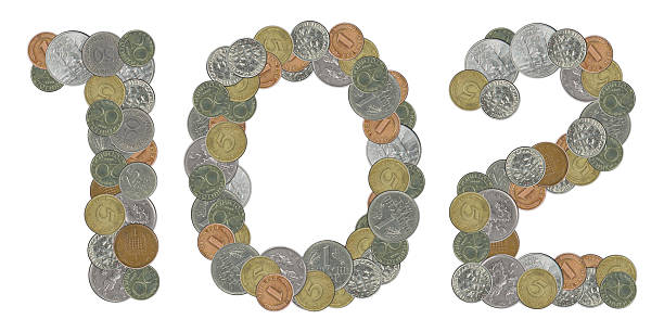 istock Number 102 with old coins 613241866