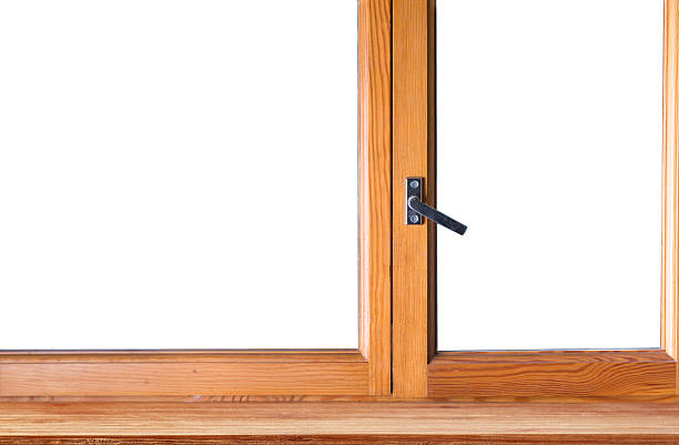 istock Wooden window with isolated background 613246172