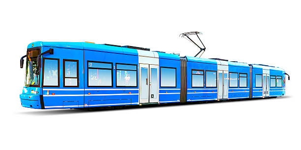 istock Modern city tram isolated on white 613246464