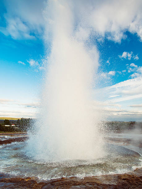istock Beautiful Geyser erupting in Iceland 613247964