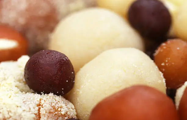 Closeup of popular Bangladeshi sweetmeats