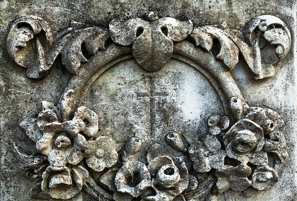 istock Cross on the old gravestone 613253432