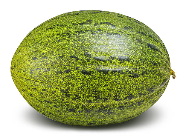 istock Green melon isolated on white background with clipping path 613253810