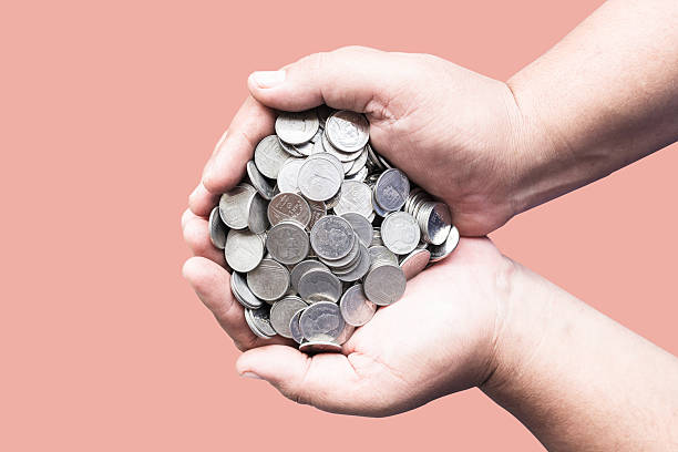 istock Hand hold thai coin ,Business idea 613254712