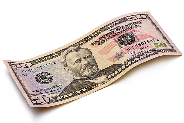 istock Wave banknote fifty dollars 613255452
