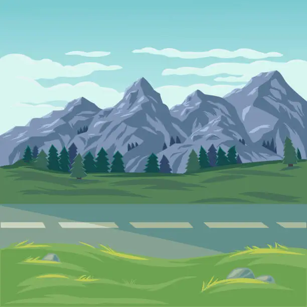 Vector illustration of Vector illustration of a mountain landscape