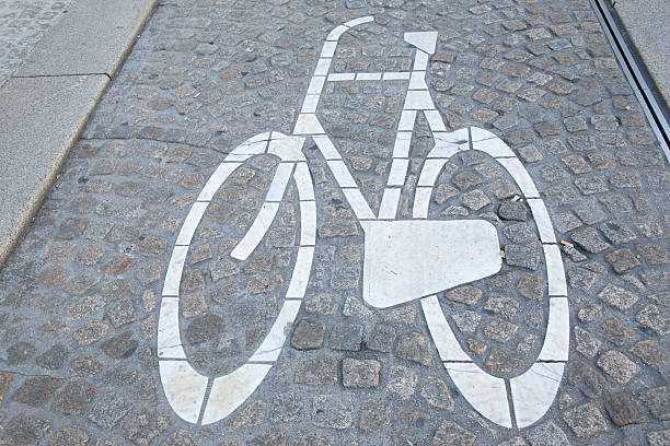 istock Bikes Lane Symbol, Amsterdam 613305522