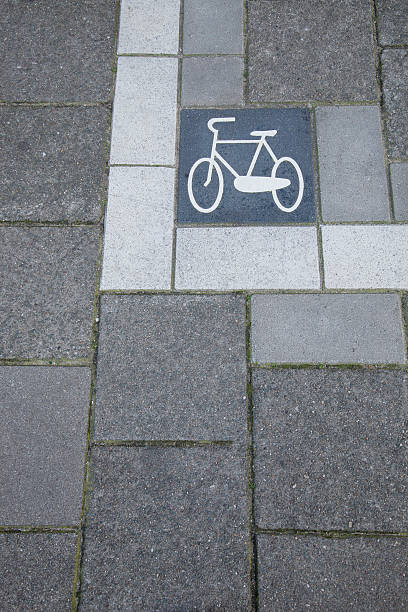 istock Bikes Lane Symbol, Amsterdam 613305920