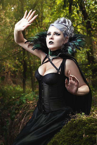istock Girl in a black dress. 613306624