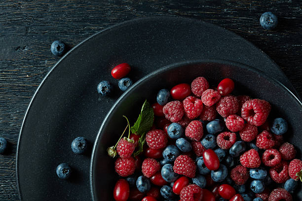 istock black plate with healthy berries 613307026