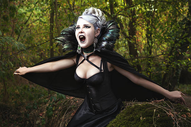 Scary girl shouts.