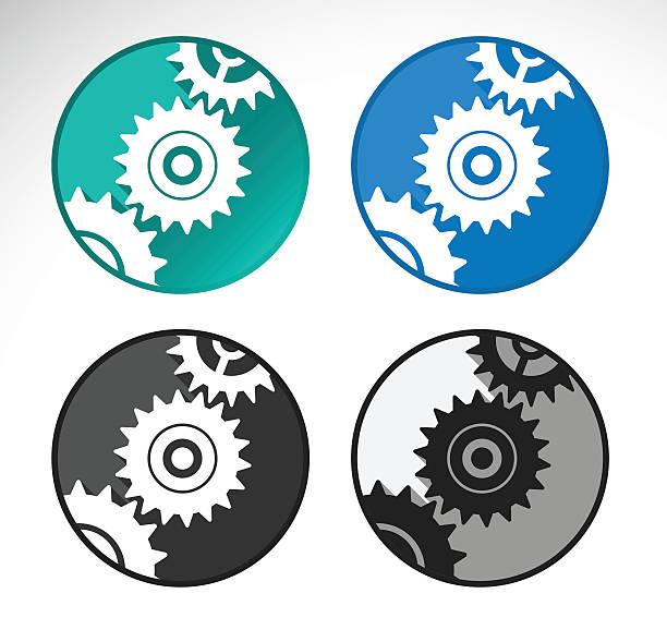 Settings icons vector art illustration