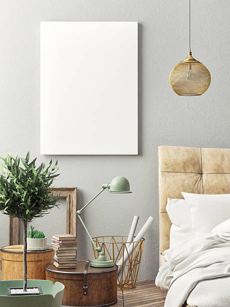 istock Close up interior beddoor, mock up poster 613313470