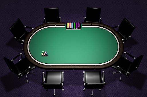 Rendered scene of realistic Poker Table