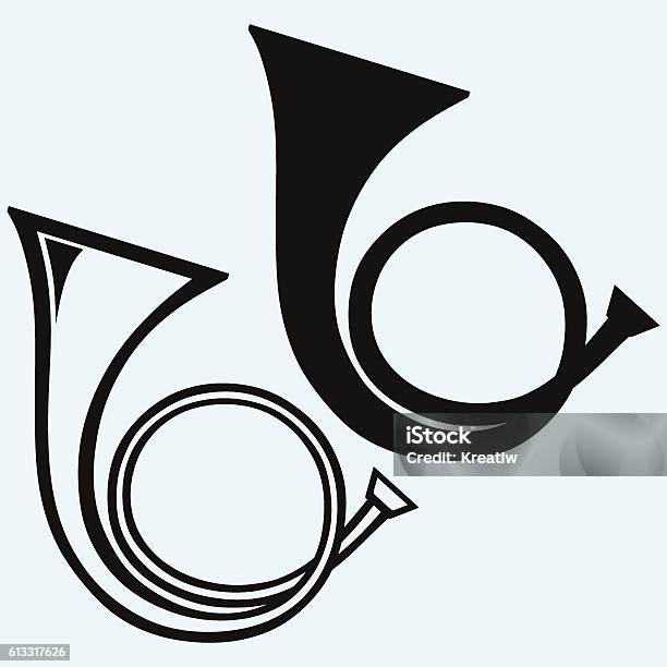 French Horn Wind Musical Instrument Stock Illustration - Download Image Now - French Horn, Arts Culture and Entertainment, Illustration
