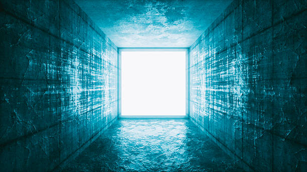 istock Mysterious glowing window portal 613317932