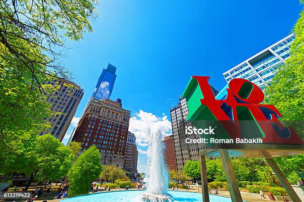 Love Sculpture In The Love Park In Philadelphia Pa Stock Photo - Download Image Now - Philadelphia - Pennsylvania, Love - Emotion, Statue