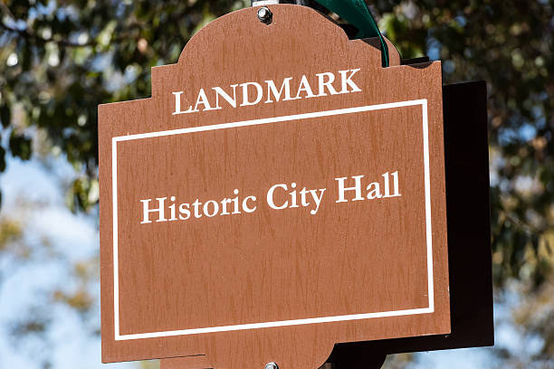 istock Historic City Hall Sign 613320126