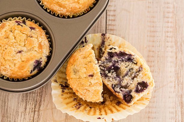 istock Blueberry Breakfast Muffins With Tin Pan 613321184